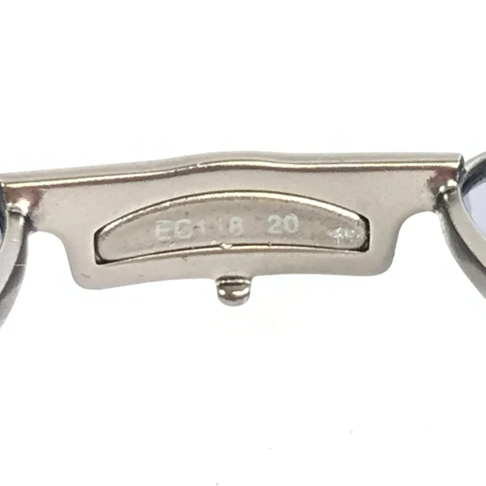 Easyclip Eyeglasses Frames EC118 20 Silver Rectangle with Clip-on 53-18-140